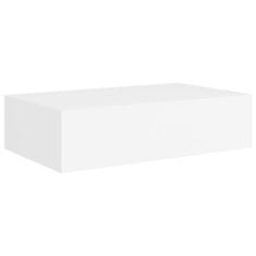 Vidaxl Stenska polica s predalom 2 kosa bela 40x23,5x10 cm mediapan