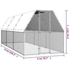 Vidaxl Kokošnjak 2x6x2 m pocinkano jeklo