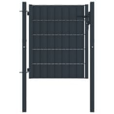 Vidaxl Vrata za ograjo PVC in jeklo 100x81 cm antracitna