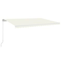 Vidaxl Ročno zložljiva tenda z LED lučmi 500x300 cm krem