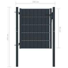 Vidaxl Vrata za ograjo PVC in jeklo 100x81 cm antracitna