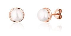 JwL Luxury Pearls Pozlačeni uhani z rečnim biserom JL0736