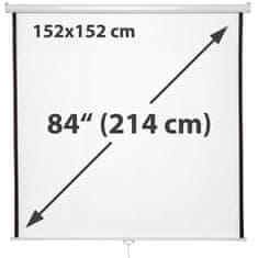 tectake Projekcijsko platno izvlečno različni formati različni formati - 152 x 152 cm