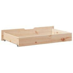 Vidaxl Predal za posteljo s kolesi 2 kosa 95x55x16 cm trdna borovina