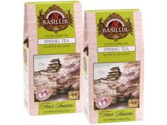 Basilur BASILUR Spring Tea Čaj iz zelenih listov z dodatkom arome ananasa, češnje, cvetače in češnje 100 g x2