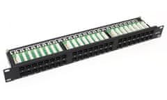 DATACOM Patch panel 19" UTP 48 portov CAT5E LSA 1U BK (6x8p)