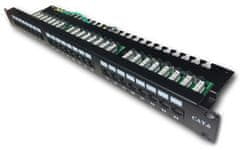 DATACOM Patch panel 19" UTP 24 portov CAT6 LSA 1U BK (3x8p)vrhunski