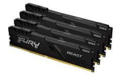 Kingston FURY Beast DDR4 128GB (Kit 4x32GB) 3200MHz DIMM CL16 črna