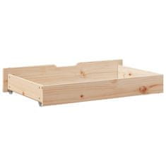 Vidaxl Predal za posteljo s kolesi 2 kosa 90x55x16 cm trdna borovina