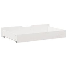 Vidaxl Predal za posteljo 2 kosa bel 95x55x16 cm trdna borovina