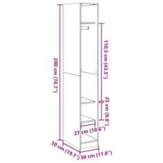 Vidaxl Garderobna omara artisan hrast 30x50x200 cm inženirski les