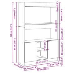 Vidaxl Visoka omara artisan hrast 92x33x140 cm inženirski les