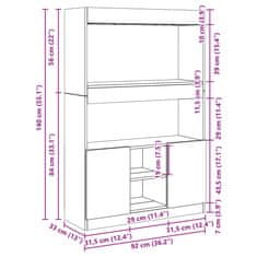 Vidaxl Visoka omara rjavi hrast 92x33x140 cm inženirski les