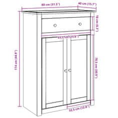 Vidaxl Omarica za čevlje Panama 80x40x114 cm trdna borovina