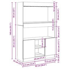 Vidaxl Visoka omara sonoma hrast 92x33x140 cm inženirski les