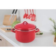 BANQUET Emajliran lonec MILTON Red 24 cm, 5,9 l, s pokrovom