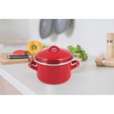 BANQUET Emajliran lonec MILTON Red 12 cm, 0,78 l, s pokrovom