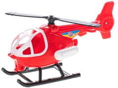 Teddies Helikopter/helikopter plastika rdeča