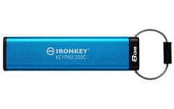 Kingston Kingstonov bliskovni disk 8 GB USB-C IronKey Keypad 200C, FIPS 140-3 Lvl 3 (v postopku) AES-256