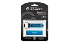 Kingston Kingstonov bliskovni disk 8 GB USB-C IronKey Keypad 200C, FIPS 140-3 Lvl 3 (v postopku) AES-256