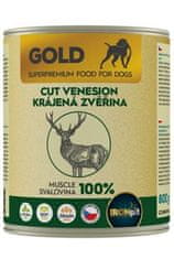 IRONpet Gold Dog Venison rezano mišično meso, v konzervi 800 g