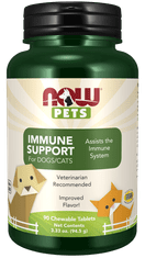 NOW Foods Immune Support za pse in mačke - podpora imunskemu sistemu (90 žvečljivih tablet)