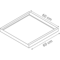 VIDEX Nadgradni okvir za led Armstrong panel 600×600 mm črn 