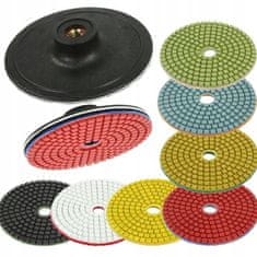 MAR-POL Set 7 diamantnih brusnih velcro diskov 100mm M14 za kotne brusilnike