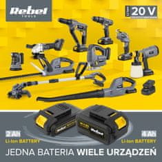 Rebel TOOLS 20V polnilnik za polnilne akumulatorske baterije 2,2A