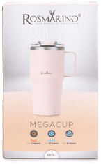 Rosmarino MegaCup termo lonček, 580 ml, roza