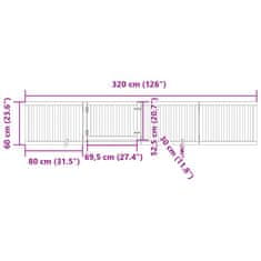 Vidaxl Ograda za pse z vrati zložljiva 4 paneli črna 320 cm topolovina