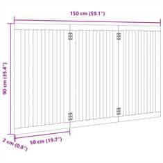 Vidaxl Vrata za pse zložljiva 3 paneli 150 cm topolovina