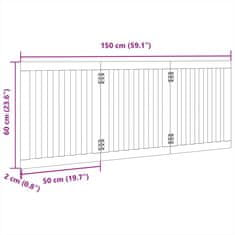 Vidaxl Vrata za pse zložljiva 3 paneli črna 150 cm topolovina