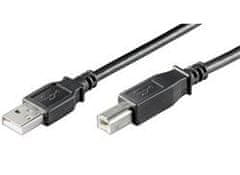 PremiumCord Kabel USB 2.0, A-B, 2 m, črn