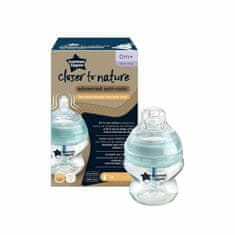 Tommee Tippee CTN Baby Steklenička ADVANCED ANTI-COLIC počasen pretok, 150 ml 0m+, modra