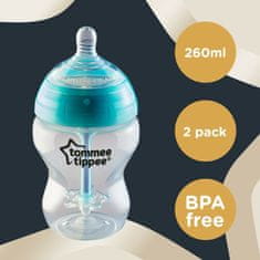 Tommee Tippee CTN Baby Steklenička ADVANCED ANTI-COLIC slow flow, 260 ml 0m+, 2 kos