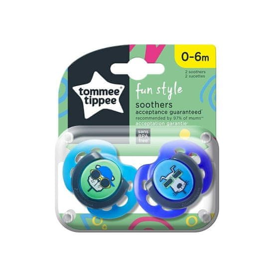 Tommee Tippee CTN Fun, Silikonska duda 0-6m, 2 kos