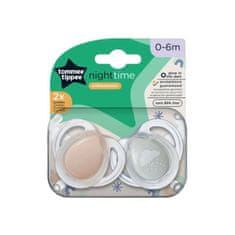 Tommee Tippee CTN Night Time, Silikonska nočna duda, 0-6m, 2 kosa