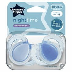 Tommee Tippee CTN Night Time, Silikonska nočna duda, 18-36m, 2 kosa