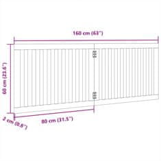 Vidaxl Vrata za pse zložljiva 2 panela črna 160 cm topolovina