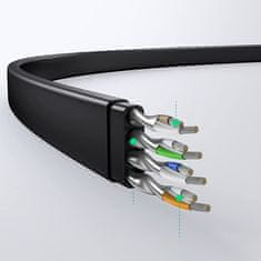 Noah Ploščati mrežni patchcord RJ45 LAN Ethernet Cat. 6 2m črne barve