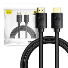 BASEUS Baseus High Definition Series HDMI 2.1 kabel, 8K 60Hz, 3D, HDR, 48Gbps, 2m (črn)