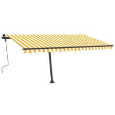 Vidaxl Prostostoječa ročno zložljiva tenda 400x350 cm rumena/bela