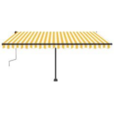 Vidaxl Prostostoječa ročno zložljiva tenda 400x350 cm rumena/bela