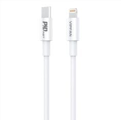 Vipfan Stenski polnilec VFAN E04, USB-C, 20 W, QC 3.0 + kabel Lightning (bel)