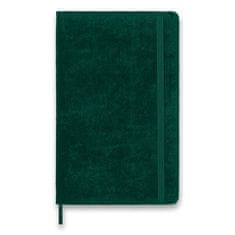 Moleskine Zapisnik Velvet - trda platnica L, z vrsticami, zelena