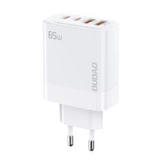 DUDAO A65EU GaN polnilnik 2x USB / 2x USB-C PD 65W, bela