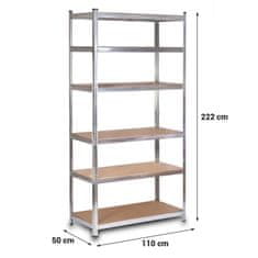 ACTIVESHOP Kovinski regal za shranjevanje 222 x 110 x 50 cm Humberg HR-815