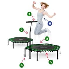 ACTIVESHOP Fitnes trampolin z ročajem 127 cm Neo-Sport - šesterokotni zeleni