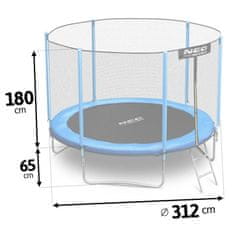 ACTIVESHOP Vrtni trampolin 10ft/312cm z zunanjo mrežo in lestvijo Neo-Sport